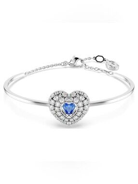 Swarovski Hyperbola Bangle Bracelet – Blue Dancing Stone, Rhodium Plated